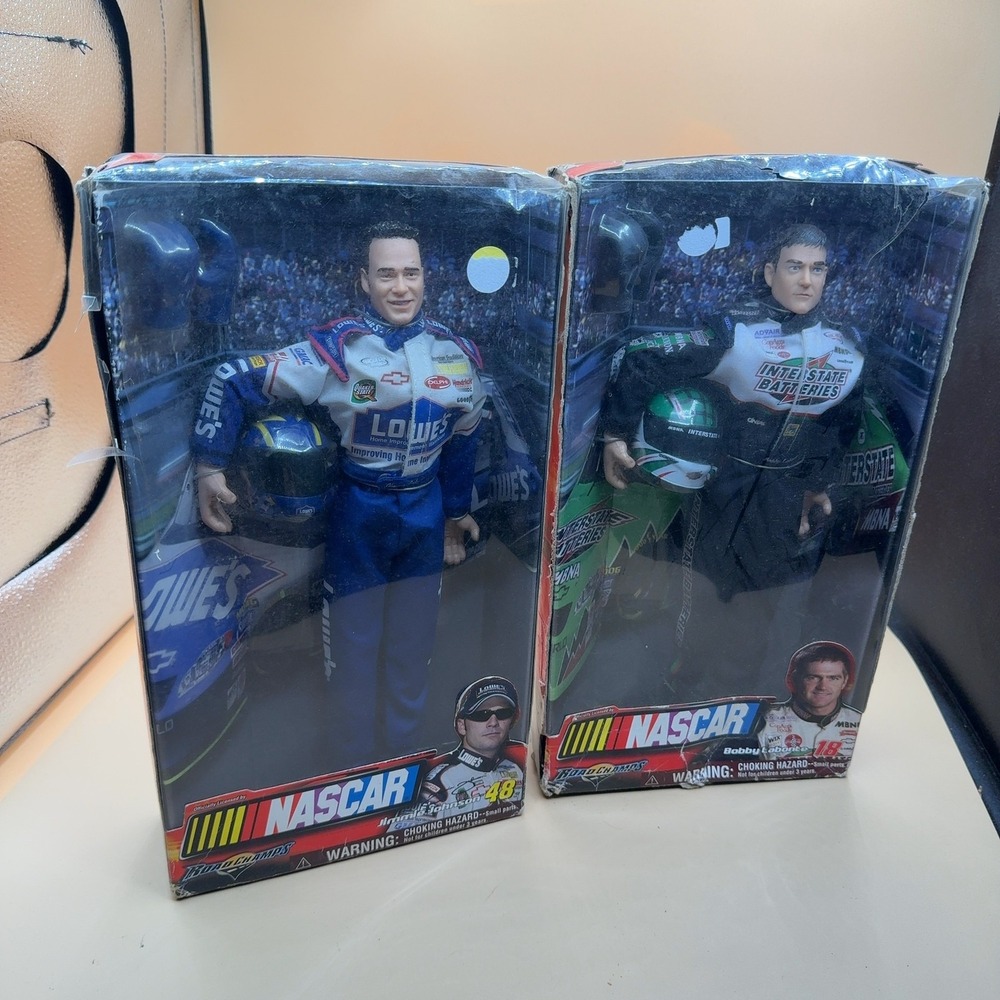 (2) Road Champs NASCAR Action Figure 2-Pack Jimmie Johnson Bobby Labonte
